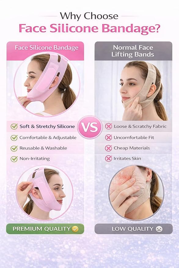 V-Line Facial Lift Mask – Silicone Jaw & Chin Shaping Band, Adjustable Face Contouring Beauty Belt