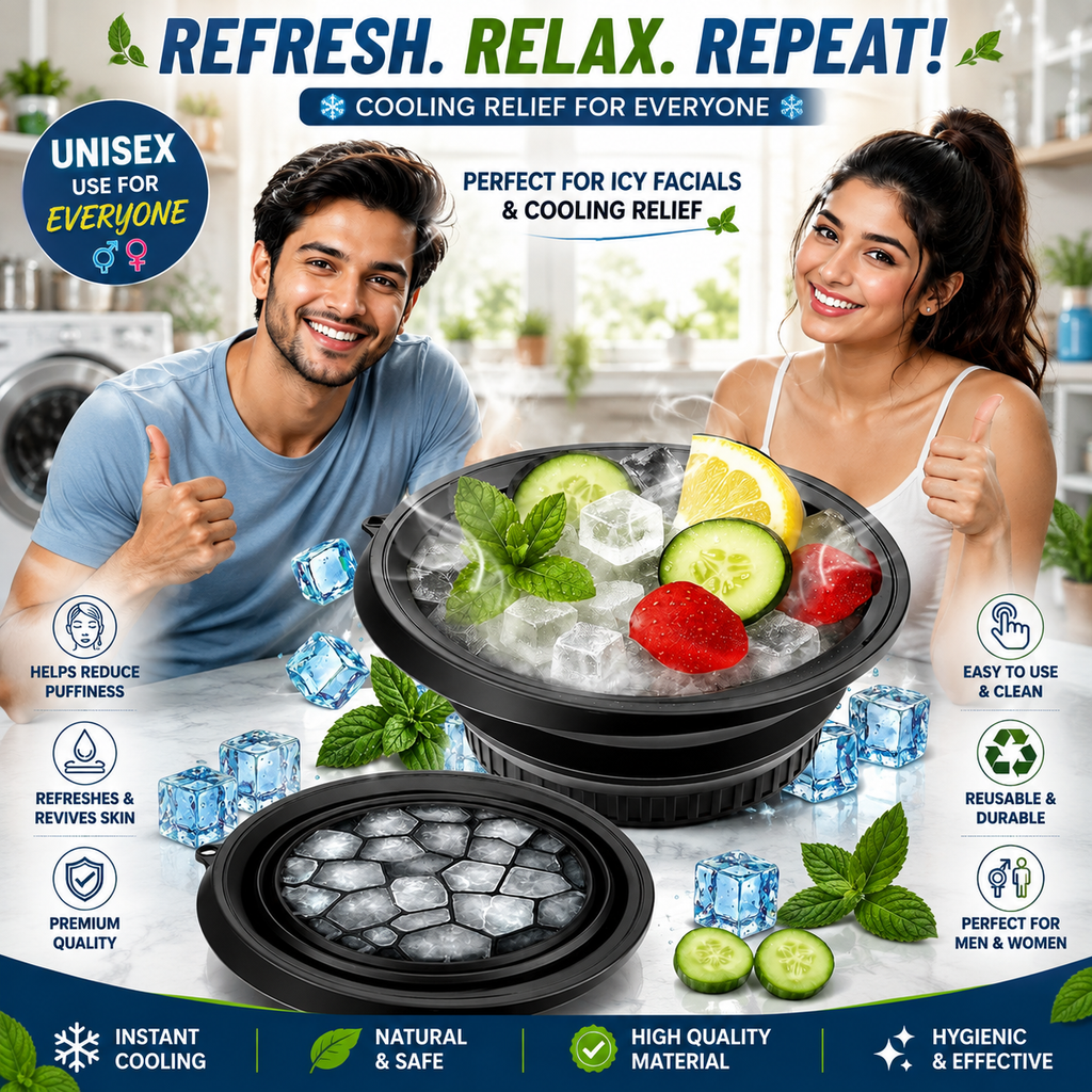 2-in-1 Ice Face Bowl with Built-In Ice Tray | Refreshing, Portable & Reusable